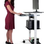 Luxor 29.4 in Three shelf Adjustable Stand Up Workstation – Gray3