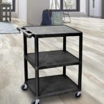 Luxor 3 shelf utility cart – 24 in x 18 in – Black1