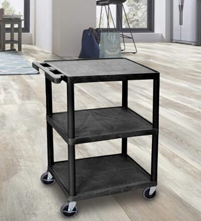 Luxor 3 shelf utility cart – 24 in x 18 in – Black1