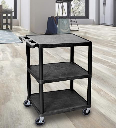 Luxor 3 shelf utility cart – 24 in x 18 in – Black1 Luxor 3 shelf utility cart – 24 in x 18 in – Black1
