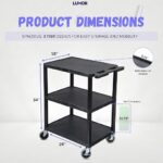 Luxor 3 shelf utility cart – 24 in x 18 in – Black2