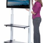 Luxor Crank Adjustable Flat Panel Cart – Gray