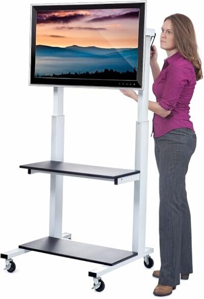 Luxor Crank Adjustable Flat Panel Cart – Gray Luxor Crank Adjustable Flat Panel Cart – Gray