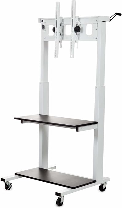 Luxor Crank Adjustable Flat Panel Cart – Gray1 Luxor Crank Adjustable Flat Panel Cart – Gray1