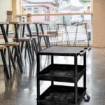Luxor Flat Top and Tub MiddleBottom Shelf Cart Black2