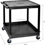 Luxor Large Flat Top and Tub Bottom Shelf Cart – Black