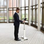 Luxor Pneumatic Adjustable Height Lectern – Gray1