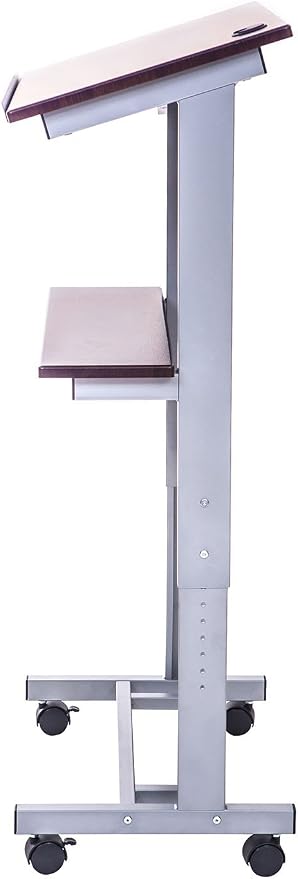 Podium Luxor réglable en hauteur avec roulettes – Gris2 Podium Luxor réglable en hauteur avec roulettes – Gris2