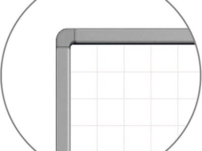 Luxor Wall Mounted Magnetic Ghost Grid Whiteboard 48 in x 36 in