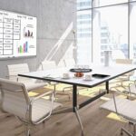 Luxor Wall Mounted Magnetic Ghost Grid Whiteboard 48 in x 36 in1