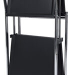 Luxor Two-Shelf Collapsible Metal Utility Cart - Black