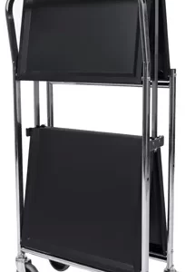Luxor Two-Shelf Collapsible Metal Utility Cart - Black
