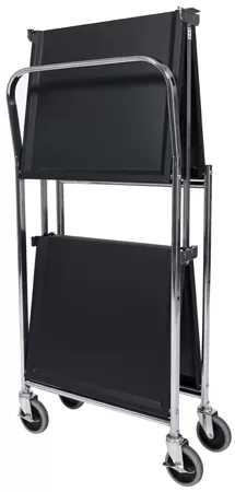 Luxor Two-Shelf Collapsible Metal Utility Cart - Black