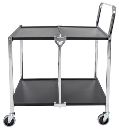 Luxor Two-Shelf Collapsible Metal Utility Cart - Black