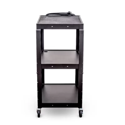 Luxor Adjustable-Height Steel AV Cart - Black Luxor Adjustable-Height Steel AV Cart - Black