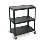avj42xl 42in extra large adjustable height steel av cart three shelves black electric 0 jpg