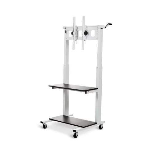 Luxor Crank Adjustable Flat Panel Cart - Gray