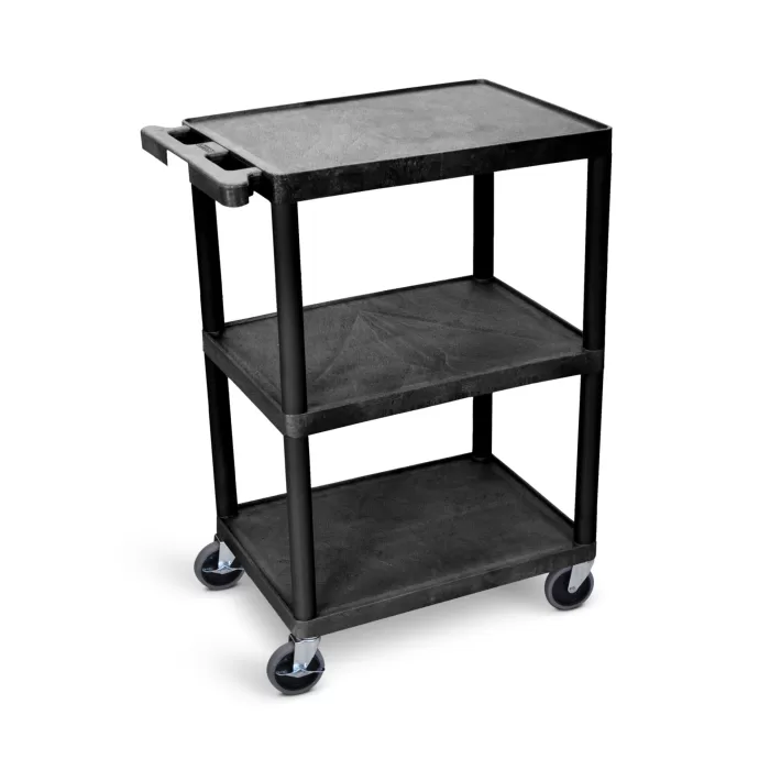 Luxor 3 shelf utility cart - 24-in x 18-in - Black