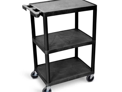 Luxor 3 shelf utility cart - 24-in x 18-in - Black