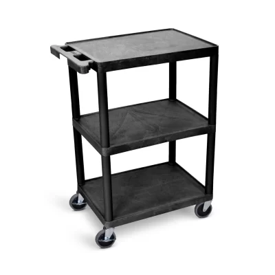 Luxor 3 shelf utility cart - 24-in x 18-in - Black Luxor 3 shelf utility cart - 24-in x 18-in - Black