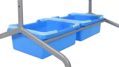 l330_classroom-chart-stand-with-storage-bins-bin-close-up_2 Luxor Classroom Chart Stand with Storage Bins - 40-in x 30-in