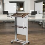 Luxor Rolling Adjustable-Height Podium - Gray