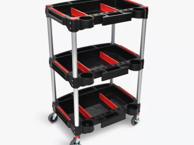 Luxor Mechanic's Three-Shelf Cart - Black