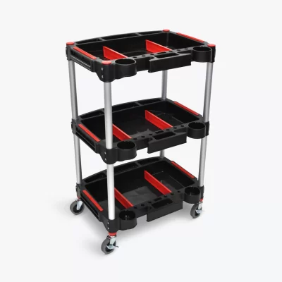 mc-3_32in-high-mechanics-cart-three-shelves-black-red-angled-back_base Luxor Mechanic's Three-Shelf Cart - Black