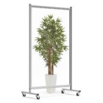 Luxor Mobile Acrylic Room Divider and Sneeze Guard - Clear