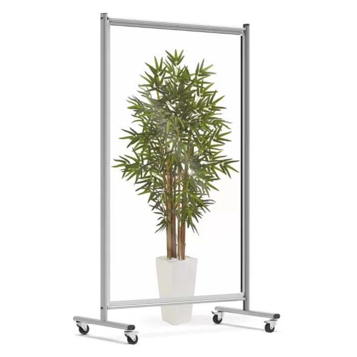 Luxor Mobile Acrylic Room Divider and Sneeze Guard - Clear