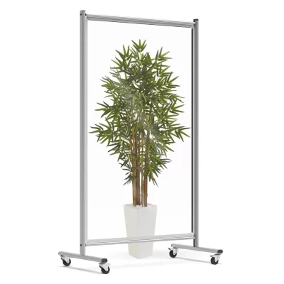 Luxor Mobile Acrylic Room Divider and Sneeze Guard - Clair
