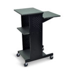 ps4000 40in mobile presentation station four shelves gray 0 jpg