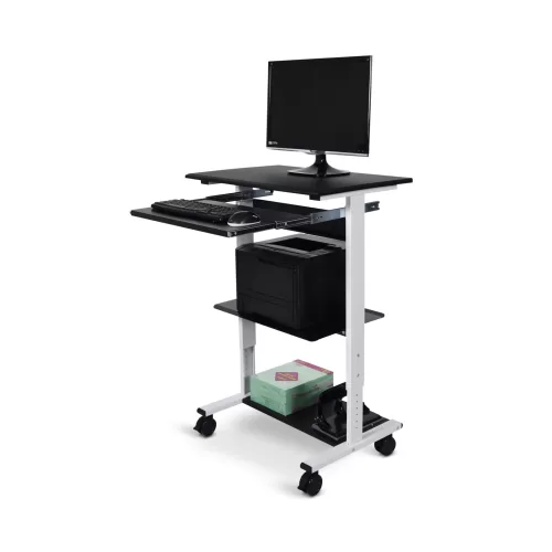 Luxor 29.4-in Three-shelf Adjustable Stand Up Workstation - Gray