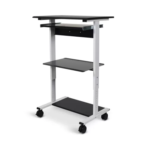 Luxor 29.4-in Three-shelf Adjustable Stand Up Workstation - Gray