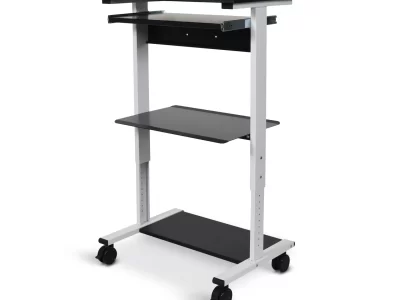 Luxor 29.4-in Three-shelf Adjustable Stand Up Workstation - Gray