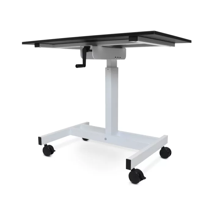 Luxor 40-in Single-Column Crank Stand Up Desk - Gray