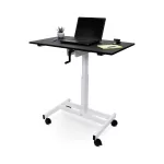 Luxor 40-in Single-Column Crank Stand Up Desk - Gray