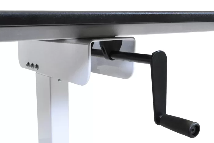 Luxor 40-in Single-Column Crank Stand Up Desk - Gray