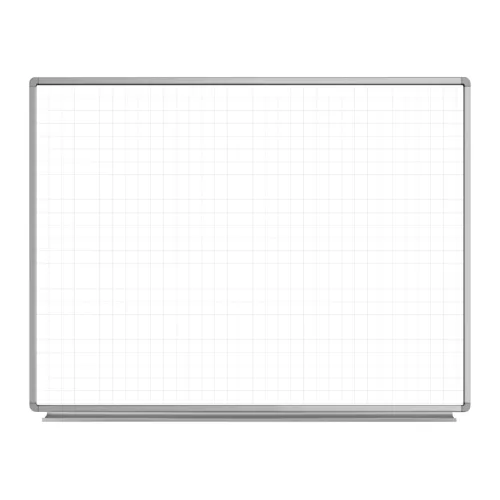 Luxor Wall-Mounted Magnetic Ghost Grid Whiteboard - 48-in x 36-in