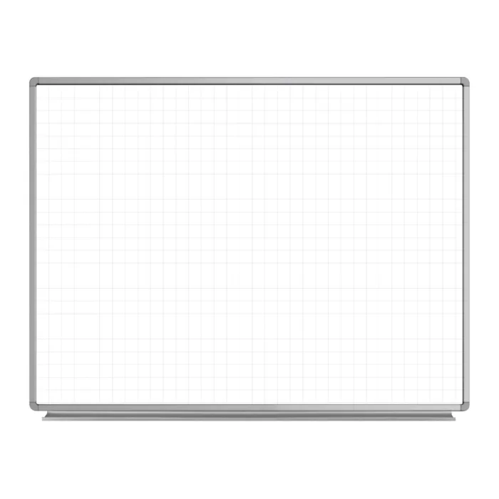 Luxor Wall-Mounted Magnetic Ghost Grid Whiteboard - 48-in x 36-in