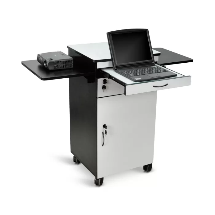 Luxor 38-in Wood Multimedia Workstation - Gray