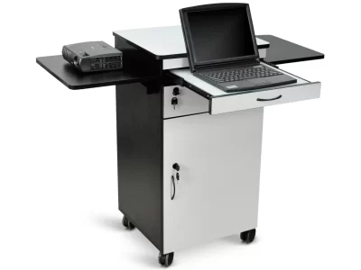 Luxor 38-in Wood Multimedia Workstation - Gray