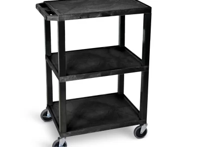 Luxor Tuffy Utility Cart - Three Shelves - Black