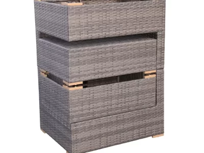 Allspace Allspace 5-Piece Metal Wicker Patio Set Stacked