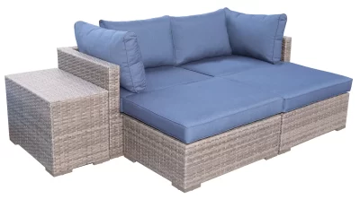 Allspace Ensemble de patio en osier métallique 5 pièces Allspace