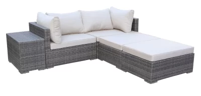 450520C_5_2 Allspace Ensemble de patio en osier métallique 5 pièces Allspace