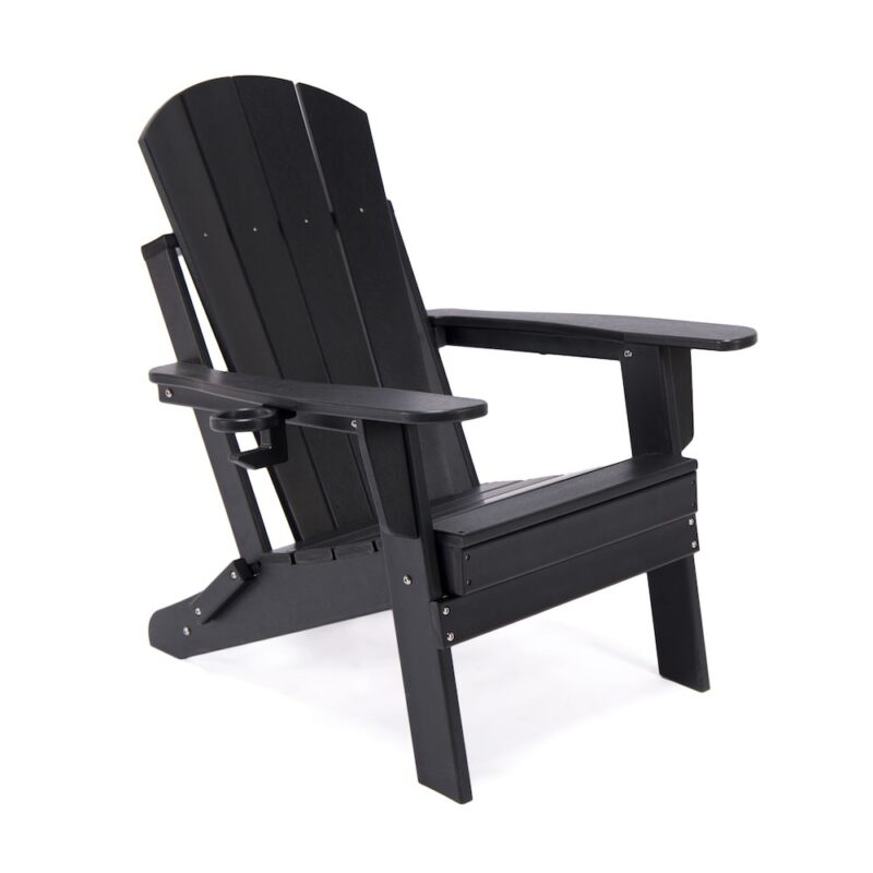 Chaise Adirondack noire en polyéthylène haute densité de Lake Country Outdoors - Noir