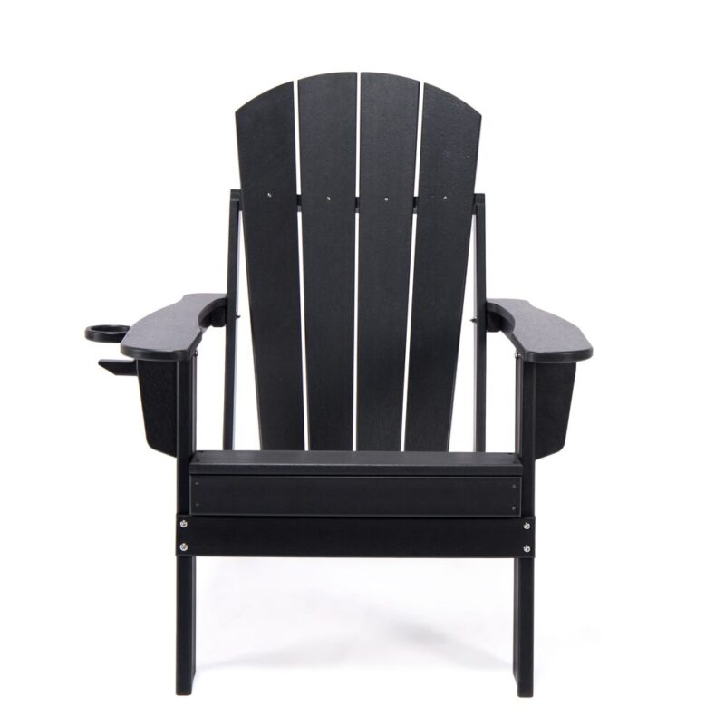 Chaise Adirondack noire en polyéthylène haute densité de Lake Country Outdoors - Noir