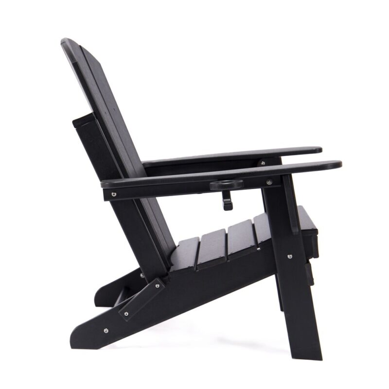 Chaise Adirondack noire en polyéthylène haute densité de Lake Country Outdoors - Noir