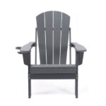 Chaise Adirondack noire en polyéthylène haute densité de Lake Country Outdoors - Gris